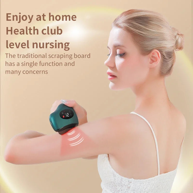 Electric Guasha Massager Hot Compress Eye Massager Stone Heating Vibration Scraping Neck Face Skin Lifting Removal Wrinkle Tool