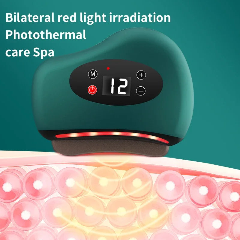 Electric Guasha Massager Hot Compress Eye Massager Stone Heating Vibration Scraping Neck Face Skin Lifting Removal Wrinkle Tool