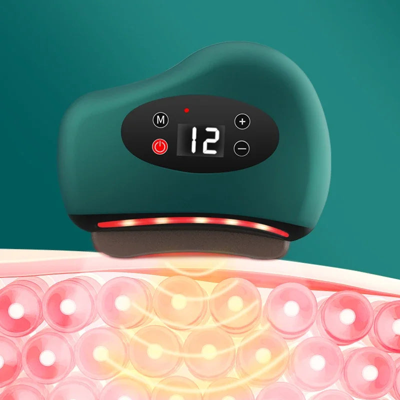 Electric Guasha Massager Hot Compress Eye Massager Stone Heating Vibration Scraping Neck Face Skin Lifting Removal Wrinkle Tool