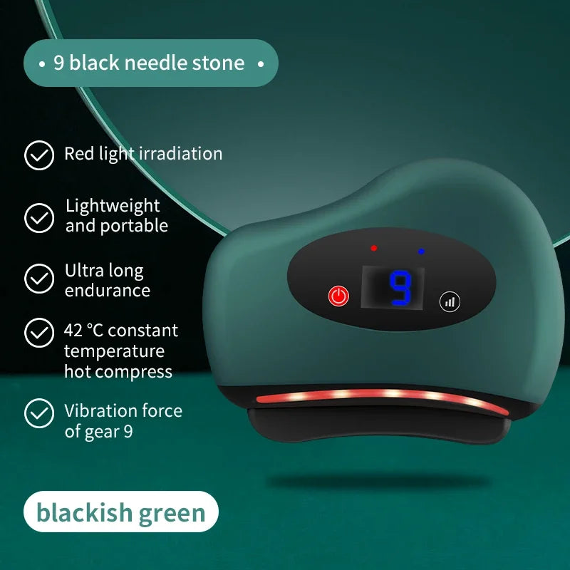 Electric Guasha Massager Hot Compress Eye Massager Stone Heating Vibration Scraping Neck Face Skin Lifting Removal Wrinkle Tool
